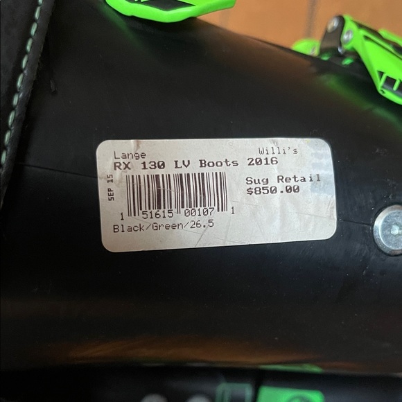 NWT Lange Black Ski Boots with Neon Green Accents size 26.5 main image 8